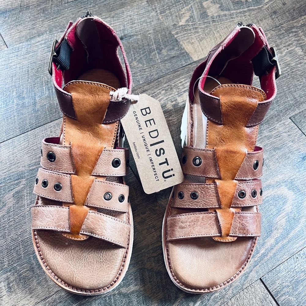 Bed Stu Brown and Tan Sandals